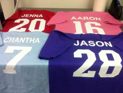 Photo of shirt number printing